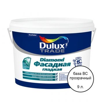 Краска фасадная Dulux Professional Diamond акриловая база BW белая 9 л